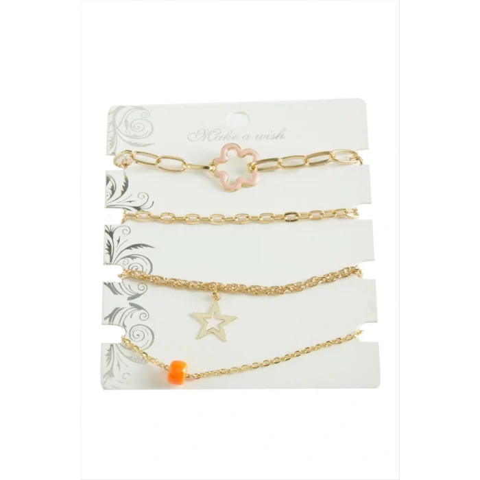 BUĞZ 4 Adet Karışık Trend Zincir Bileklik