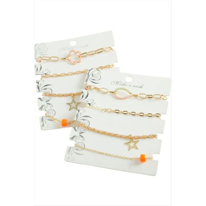 BUĞZ 4 Adet Karışık Trend Zincir Bileklik