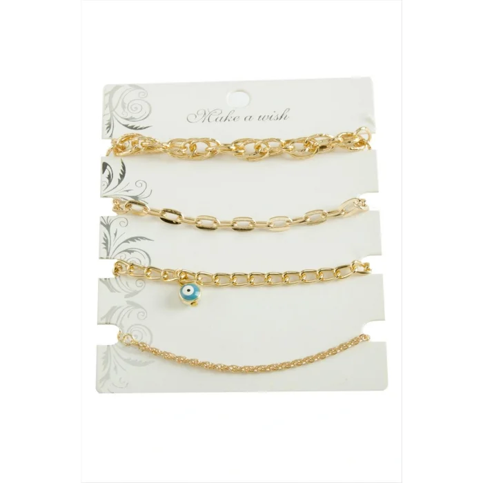 BUĞZ 4 Adet Karışık Trend Zincir Bileklik