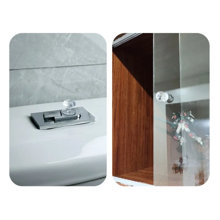 BUĞZ 4 Adet Kristal Tasarımlı Çok Amaçlı Yapışkanlı Tutacak Buton