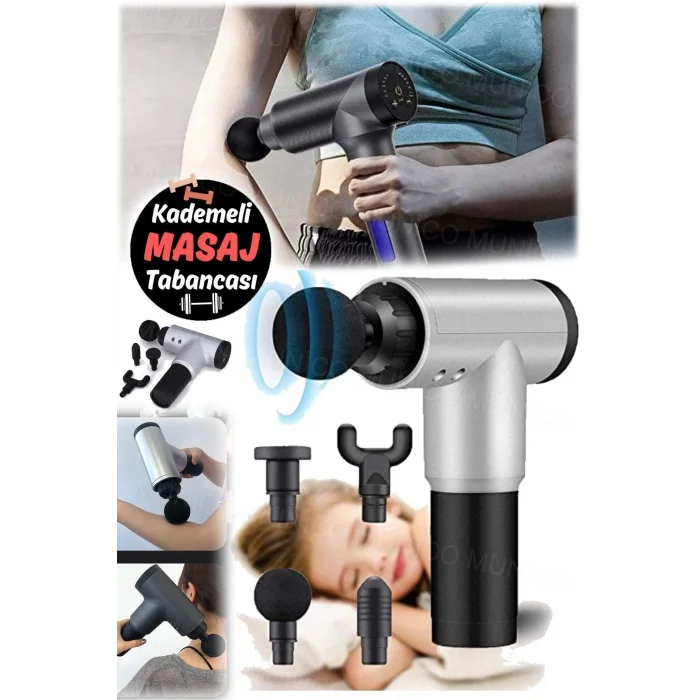 BUĞZ 4 Başlıkla Şarjlı Masaj Tabancası: Derin Dokuda Kasları Rahatlatan Profesyonel Masaj Aleti Masaj