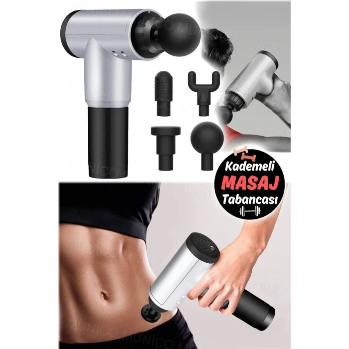 BUĞZ 4 Başlıkla Şarjlı Masaj Tabancası: Derin Dokuda Kasları Rahatlatan Profesyonel Masaj Aleti Masaj