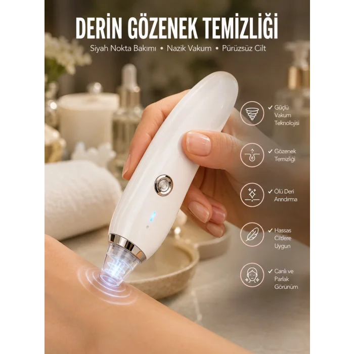 BUĞZ 4 Başlıklı Pilli Vakumlu Siyah Nokta Temizleyici Akne Ve Sivilce Önleyici