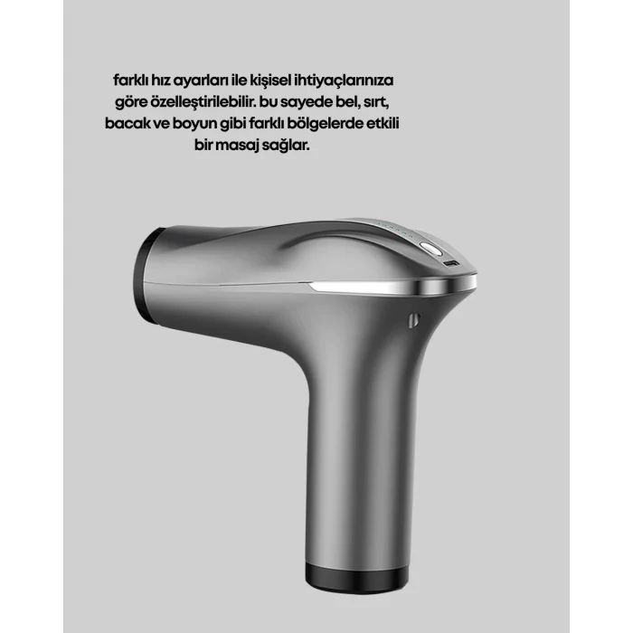 BUĞZ 4 Başlıklı Şarjlı Masaj Tabancası Bel Sırt Boyun Bacak Kas Rahatlatıcı