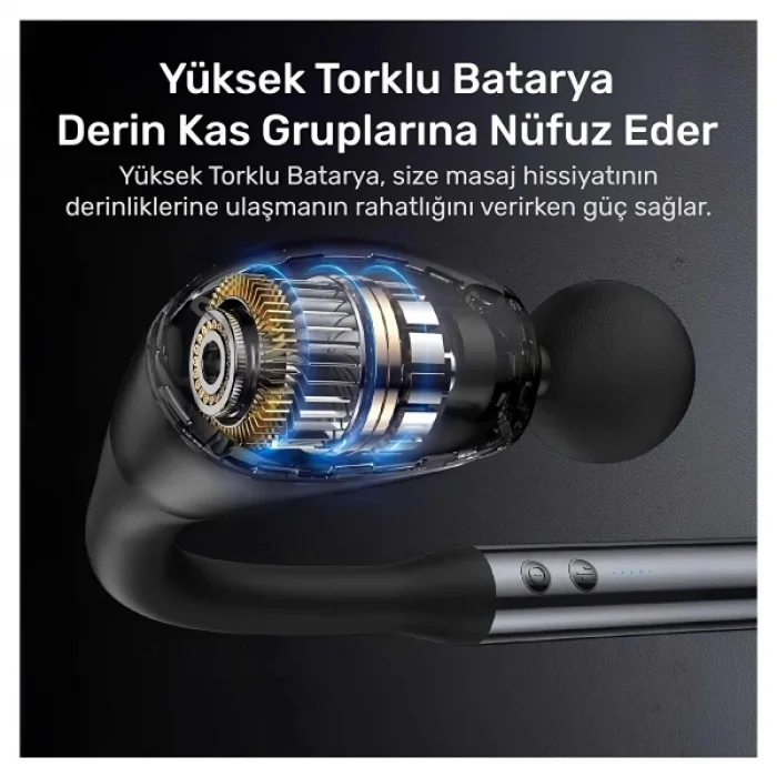 BUĞZ 4 Başlıklı Uzun Saplı Ergonomik Profesyonel Sporcu Masaj Tabancası