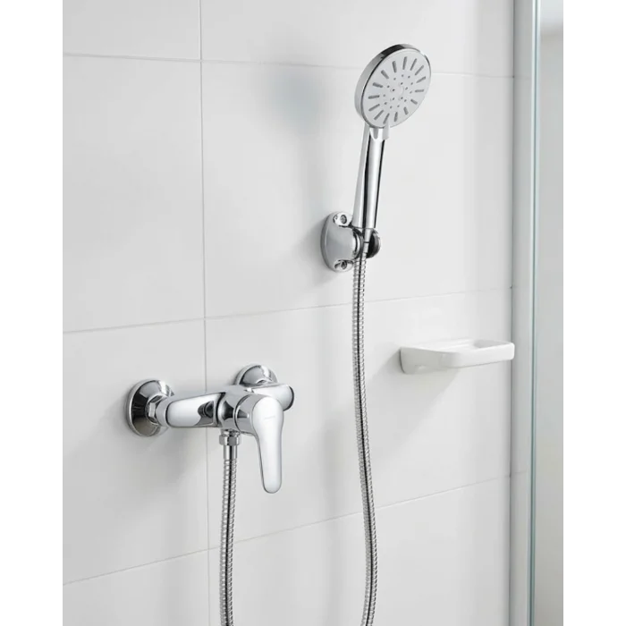 BUĞZ 4 Fonksiyonlu Krem El Duşu Seti Spiral Hortum ve Duş Askısı