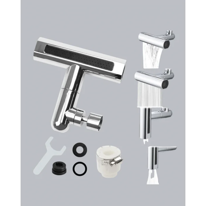 BUĞZ 4 Fonksiyonlu Musluk Başlığı 360 Derece Dönebilen ve Su Tasarruflu