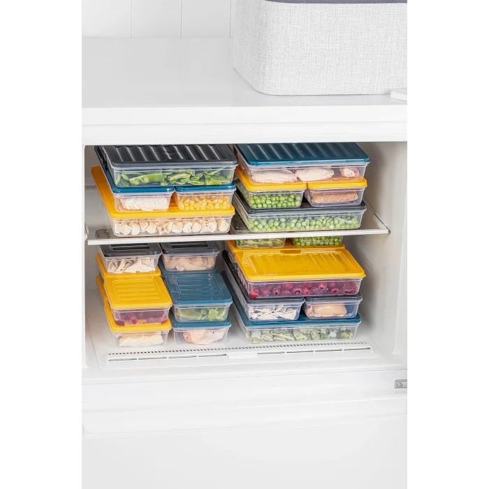  4lü Buzdolabı Organizer Mikrodalga Ve Difrize Uygun Saklama Kabı Antrasit 4 X 2400 ml