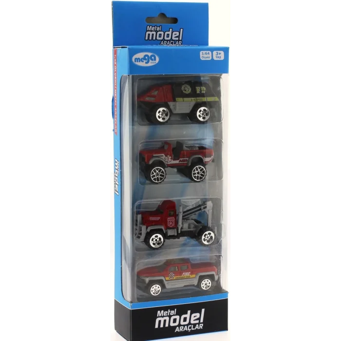  4Lü Die Cast İtfaiye Seti
