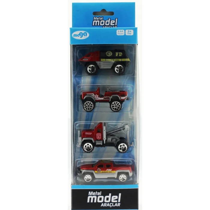  4Lü Die Cast İtfaiye Seti
