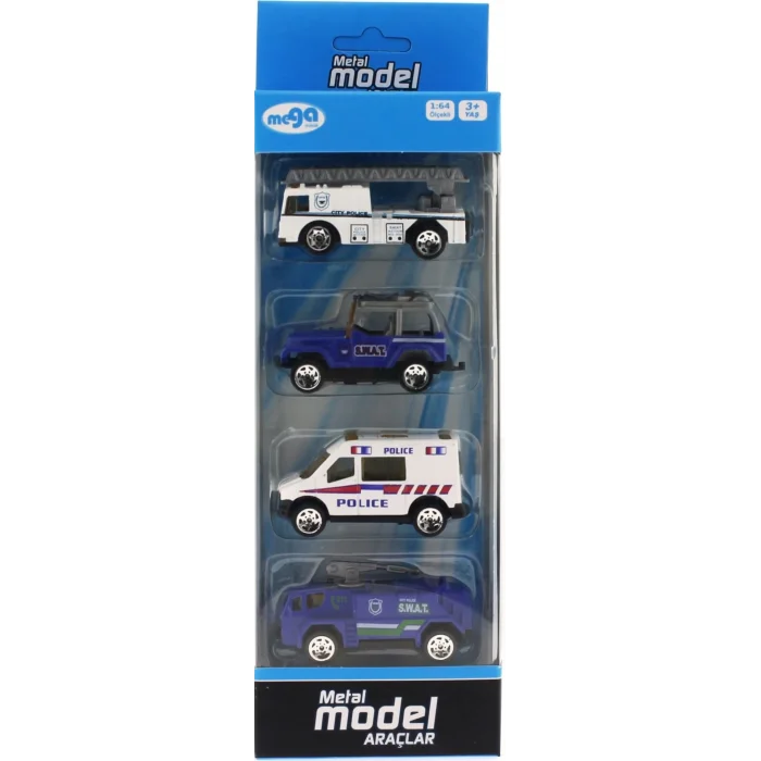  4Lü Die Cast Polis Seti