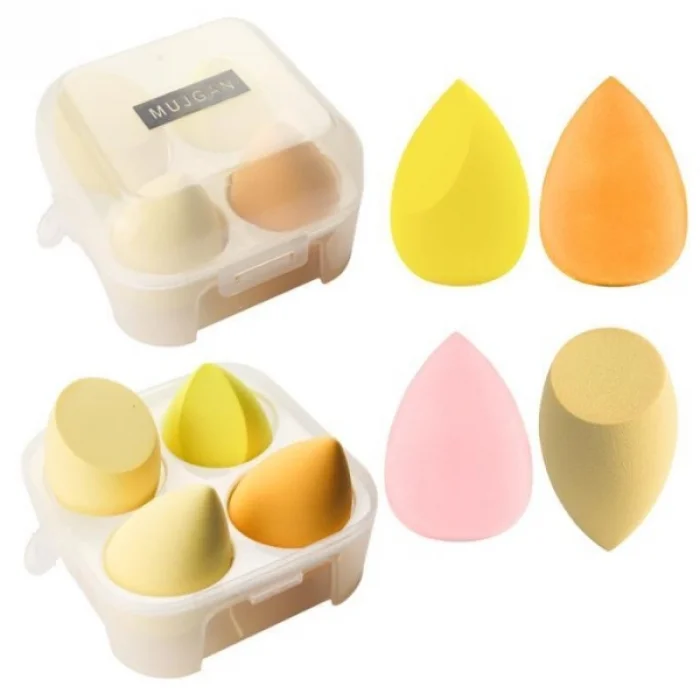 BUĞZ 4lü Kapaklı Armut Makyaj Süngeri Seti