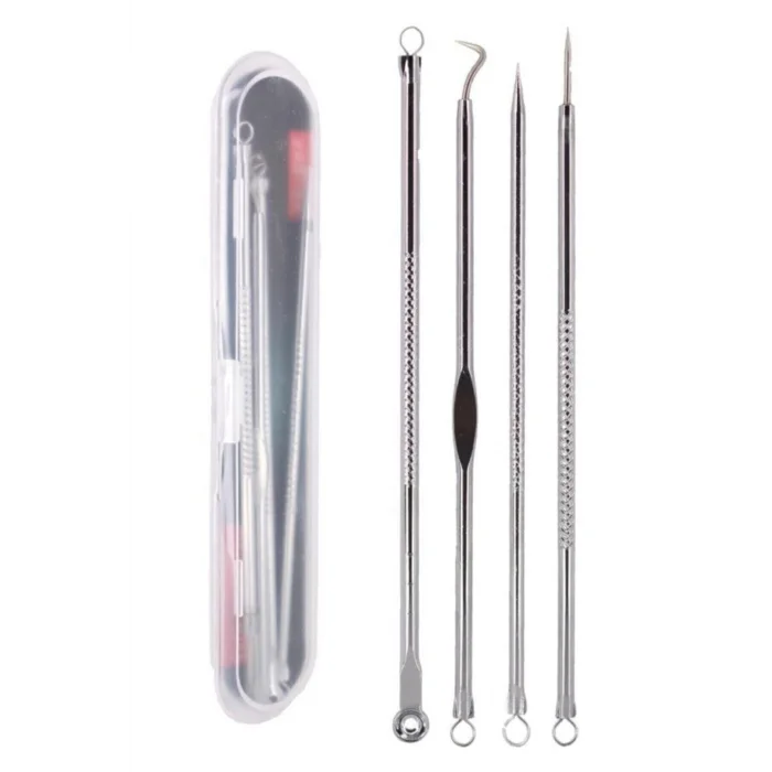 BUĞZ 4 lü Kutulu Paslanmaz Komedon Akne - Siyah Nokta Temizleyici Set