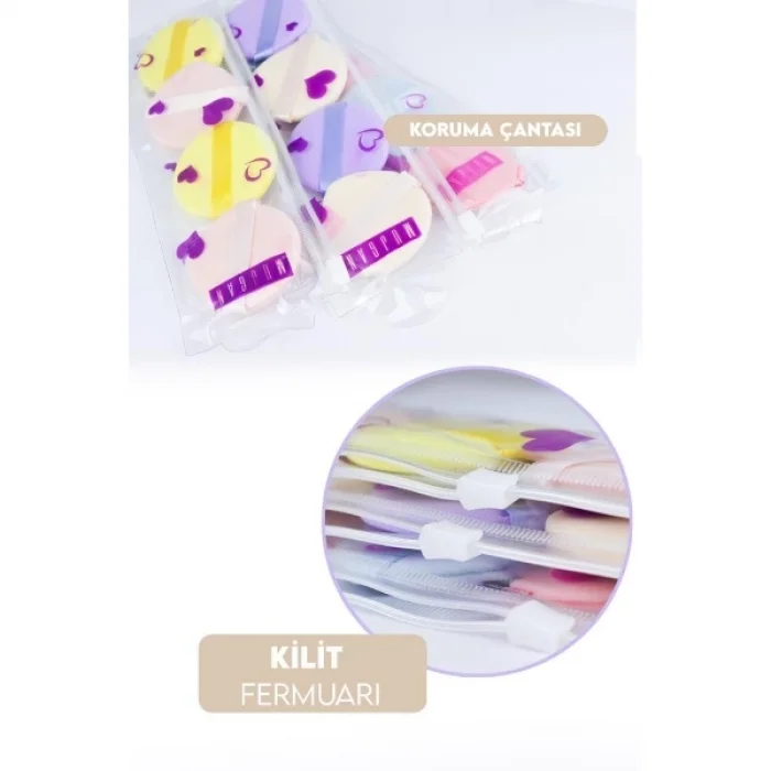 BUĞZ 4lü Tutmalı Pudra Makyaj Süngeri Puf Seti