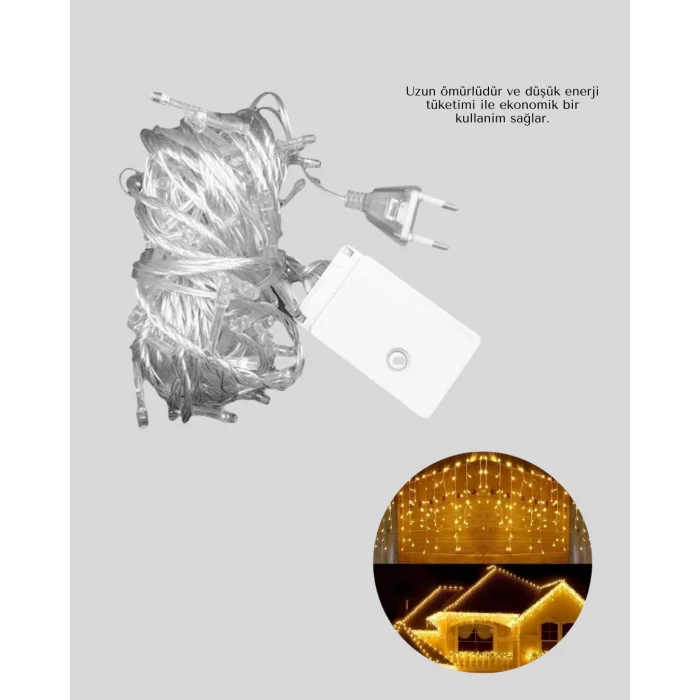 BUĞZ 4 Metre Şelale Perde Led Işık Dış Mekan İç Mekan Uyumlu - BUĞZ