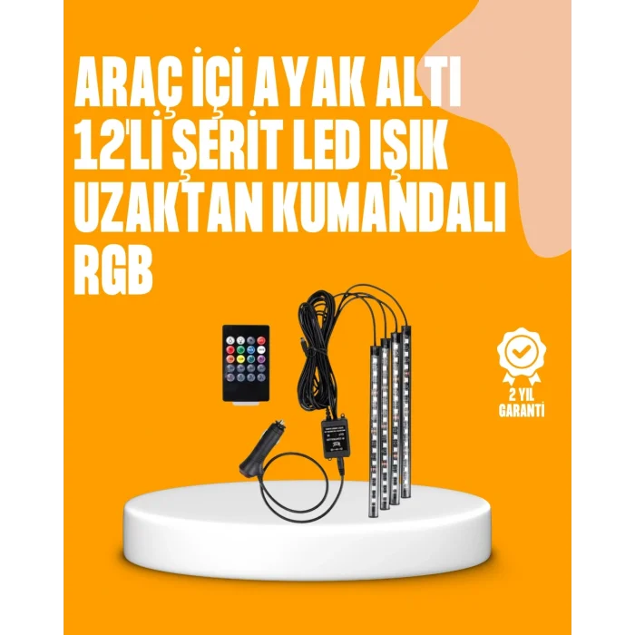 BUĞZ 4 Parça RGB LED Araç İçi Aydınlatma Sistemi