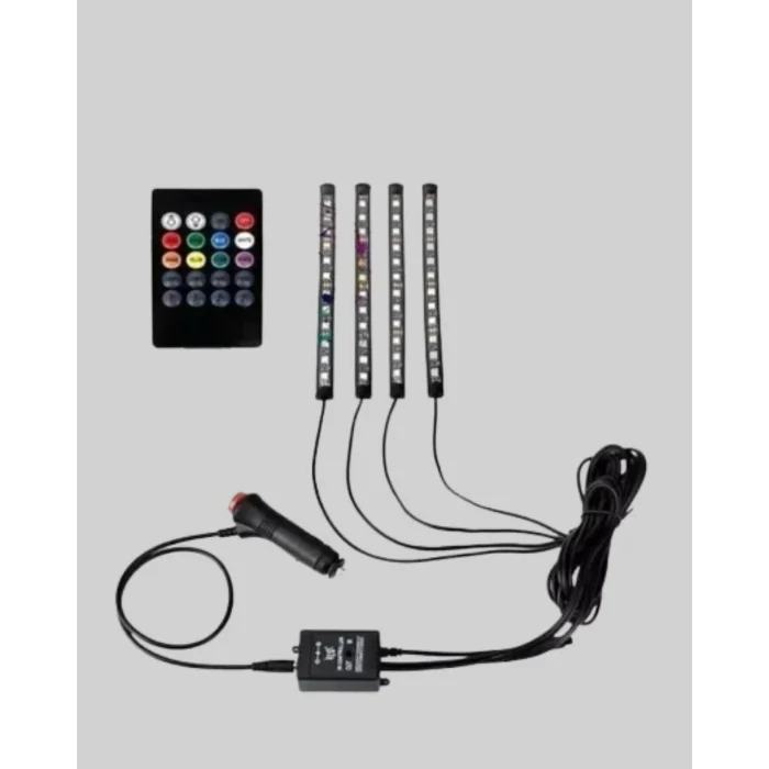 BUĞZ 4 Parça RGB LED Araç İçi Aydınlatma Sistemi