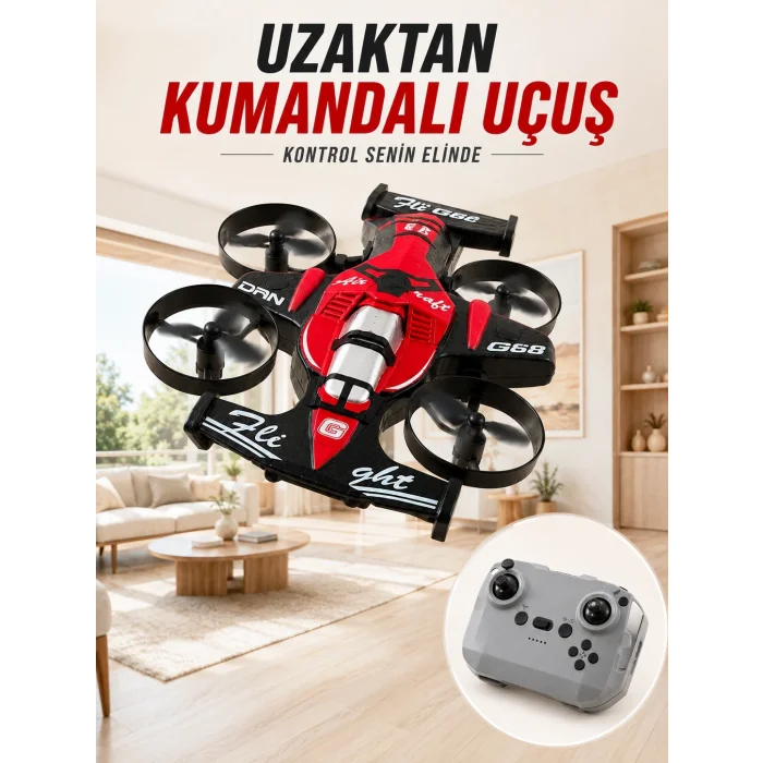 BUĞZ 4 Pervaneli RC Drone Uzaktan Kumandalı 360 Derece Dönüşlü Akrobatik Uçan Oyuncak