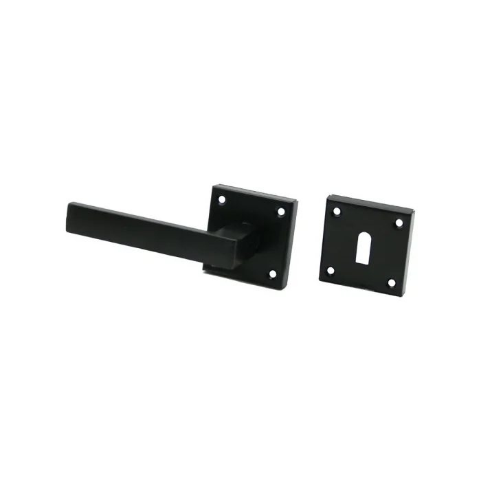 BUĞZ 4 Takım Pratik Lama Oda  Siyah Rozetli Kapı Kolu Bx40
