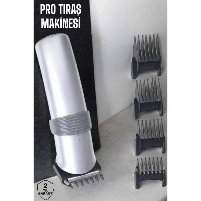  4 Taraklı Profesyonel Şarjlı Saç ve Sakal Kesme Tıraş Makinesi Seti