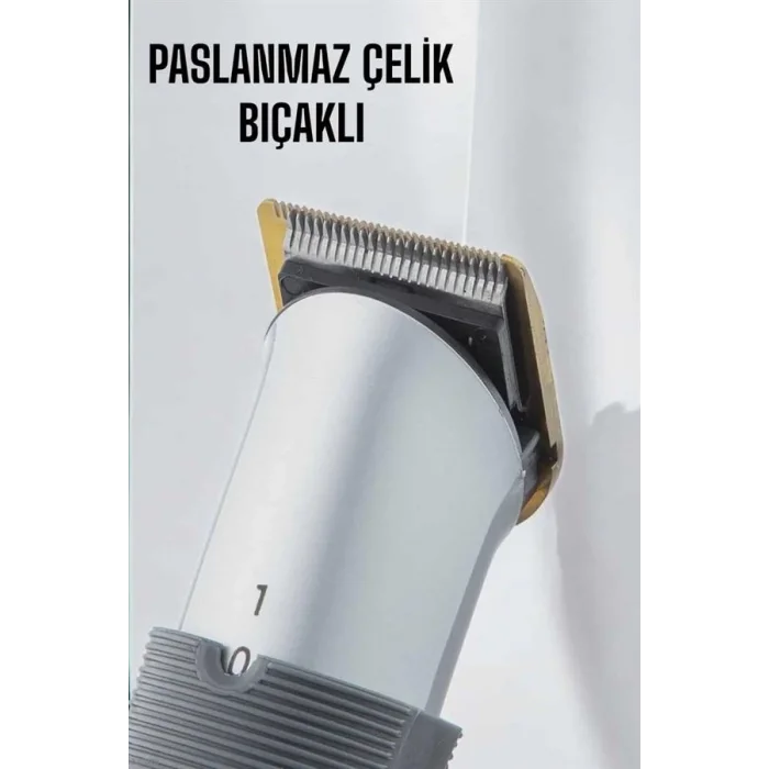  4 Taraklı Profesyonel Şarjlı Saç ve Sakal Kesme Tıraş Makinesi Seti