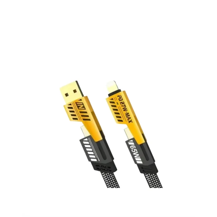 BUĞZ 4ü 1 Arada USB Hızlı Şarj ve Veri Kablosu – 65W Güç, Çoklu Bağlantı, 1.2m - Lisinya