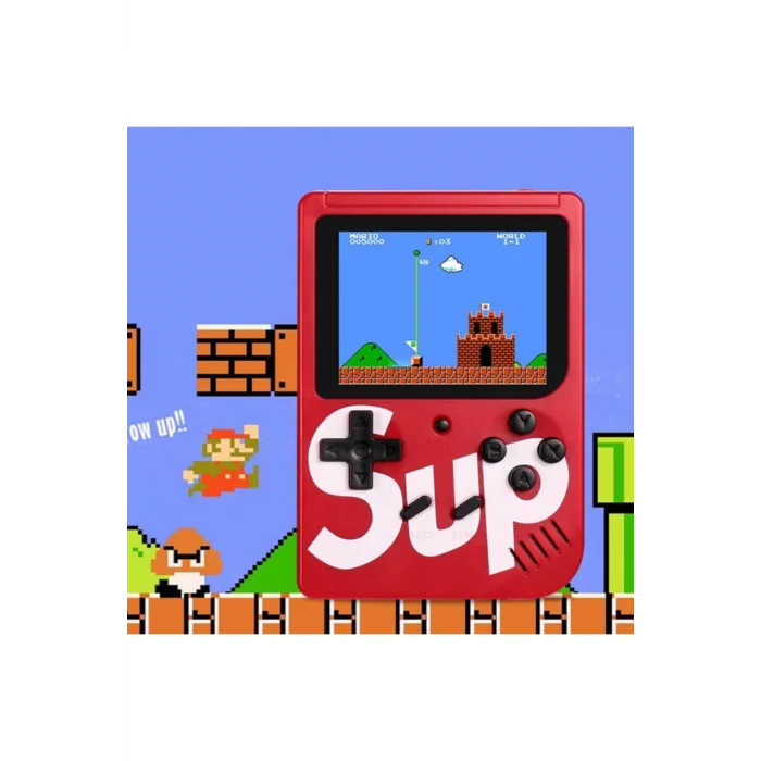 BUĞZ 400 Klasik Oyun İçeren Mini Retro Oyun Konsolu, Şarj Edilebilir ve Kırmızı Renk Seçeneği