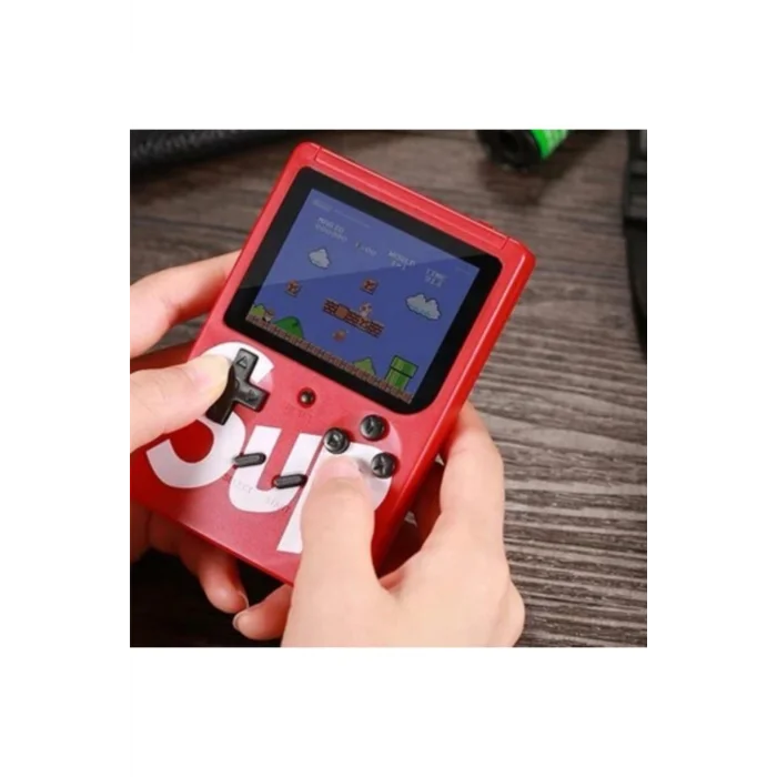 BUĞZ 400 Klasik Oyun İçeren Mini Retro Oyun Konsolu, Şarj Edilebilir ve Kırmızı Renk Seçeneği