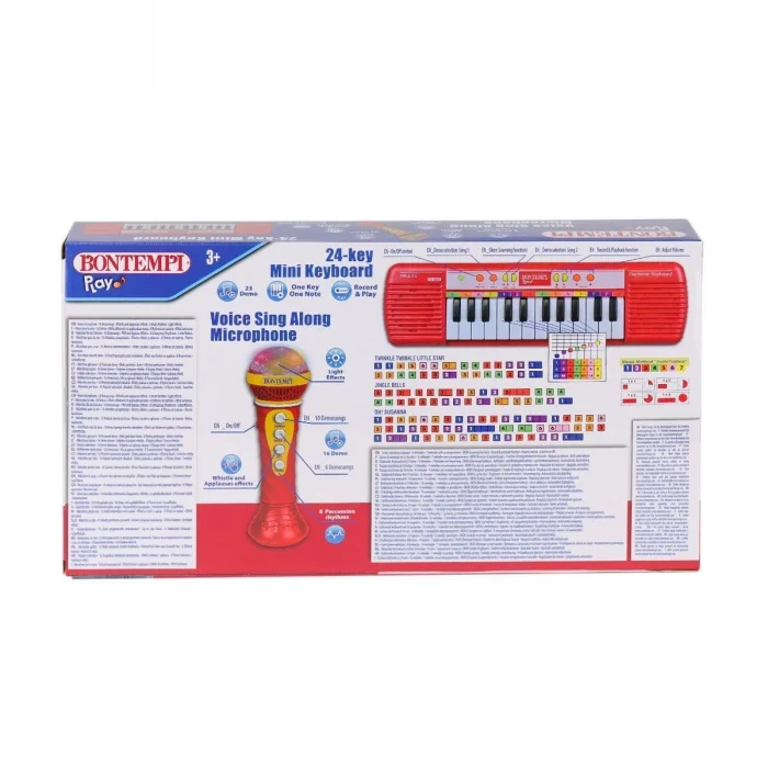 BUĞZ 4002120  Elektronik Mikrofonlu Org 24 Tuş Kırmızı