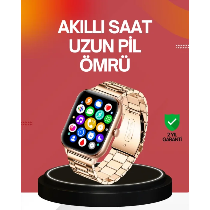 BUĞZ 41 mm Kavisli Kasa Akıllı Saat IOS ve Android Uyumlu