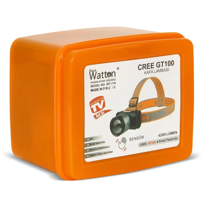 BUĞZ 4200 Lümen Şarjlı Sensörlü Göstergeli Kafa Lambası Wt-719