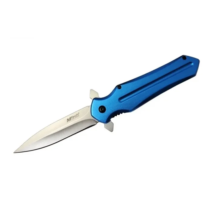 BUĞZ 4224 Mavi Kamp Çakı 21cm- Yarı Otomatik, Kemerlikli