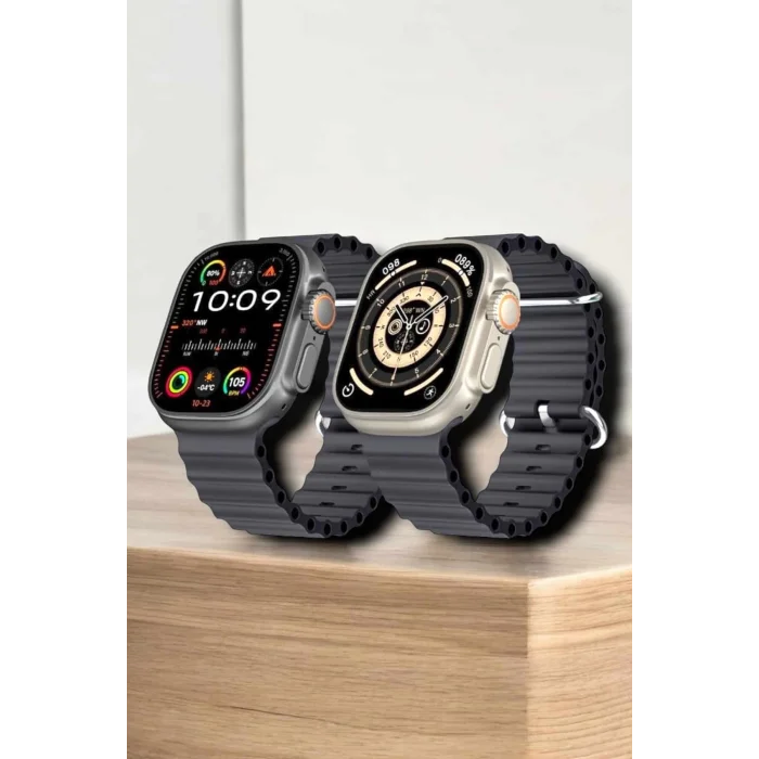 BUĞZ 45 MM Gri Kasa Ultra Akıllı Saat Sesli Görüşme, Sağlık Takibi, Suya Dayanıklı - BUĞZ