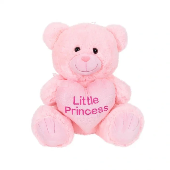 BUĞZ 4763 Peluş Ayı Prens ve Prenses Kalpli Ayı 45 cm
