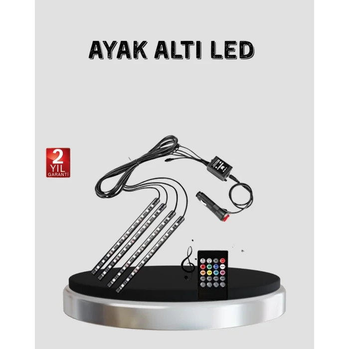 BUĞZ 48 LED Araç İçi RGB Şerit Aydınlatma Müzik Senkron USB Kumandalı Set