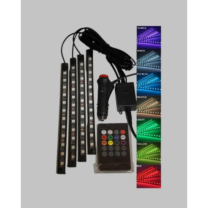 BUĞZ 48 LED Araç İçi RGB Şerit Aydınlatma Müzik Senkron USB Kumandalı Set