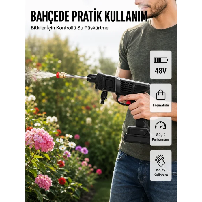 BUĞZ 48V Şarjlı Basınçlı Yıkama Cihazı Köpük Hazneli 2025 Orijinal Model