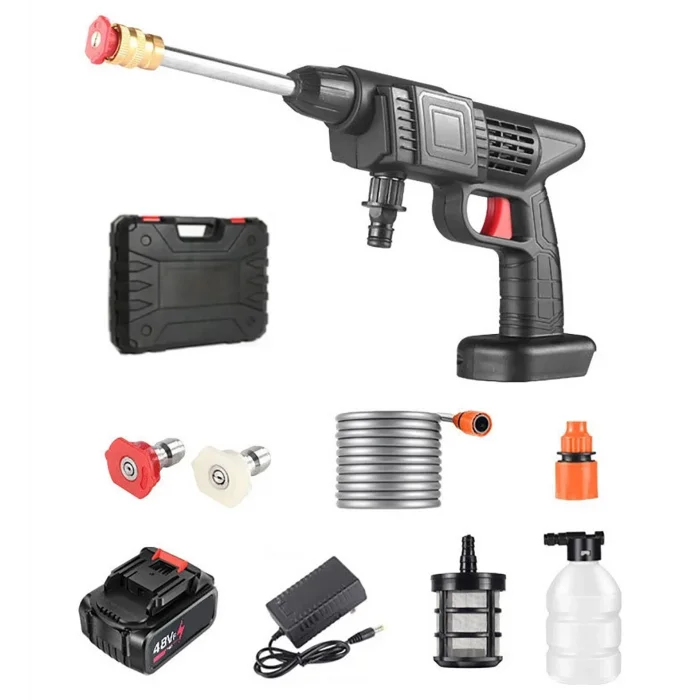 BUĞZ 48v Şarjlı Çift Bataryalı Taşınabilir Basınçlı Oto Yıkama Bahçe Sulama Sı