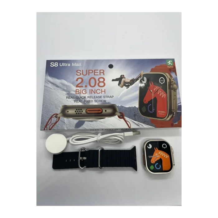 BUĞZ 49 mm Ekranlı Siyah Silikon Kordonlu Akıllı Saat, Nabız Sensörü ve Sesli Görüşme Özellikli