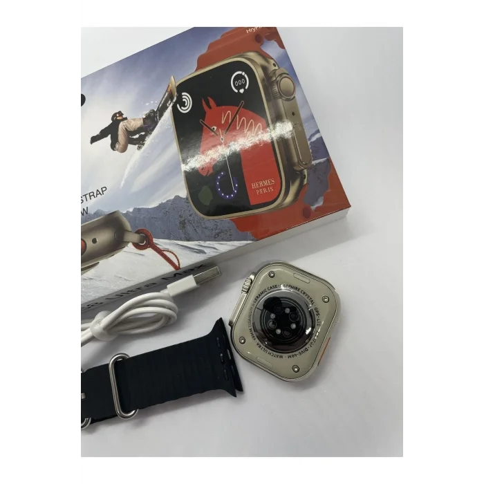 BUĞZ 49 mm Ekranlı Siyah Silikon Kordonlu Akıllı Saat, Nabız Sensörü ve Sesli Görüşme Özellikli