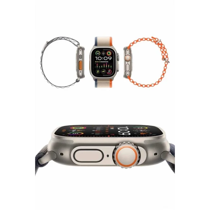 BUĞZ 49mm Akıllı Saat Amoled Ekranlı Kadın Erkek Kol Saati Plastik Kordon - BUĞZ