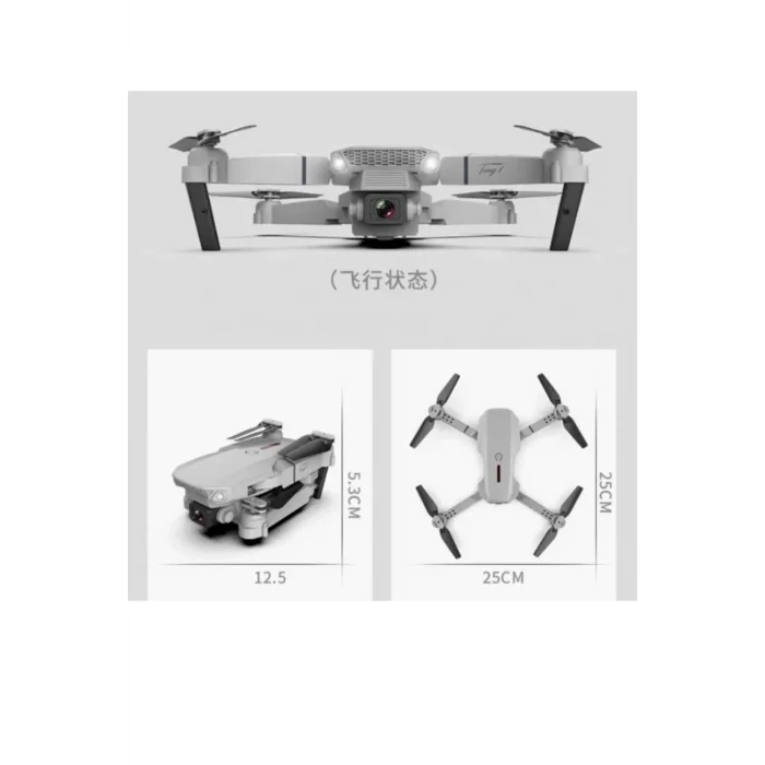BUĞZ 4K Çift Kameralı Katlanabilir Drone, WiFi Kontrol ve Uzaktan Kumanda ile Kullanım