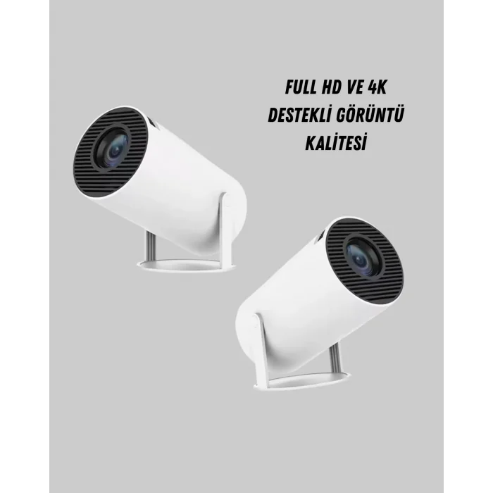 BUĞZ 4K Destekli Full HD Projeksiyon Cihazı – 130 inç Geniş Ekran, WiFi ve HDMI Bağlantılı