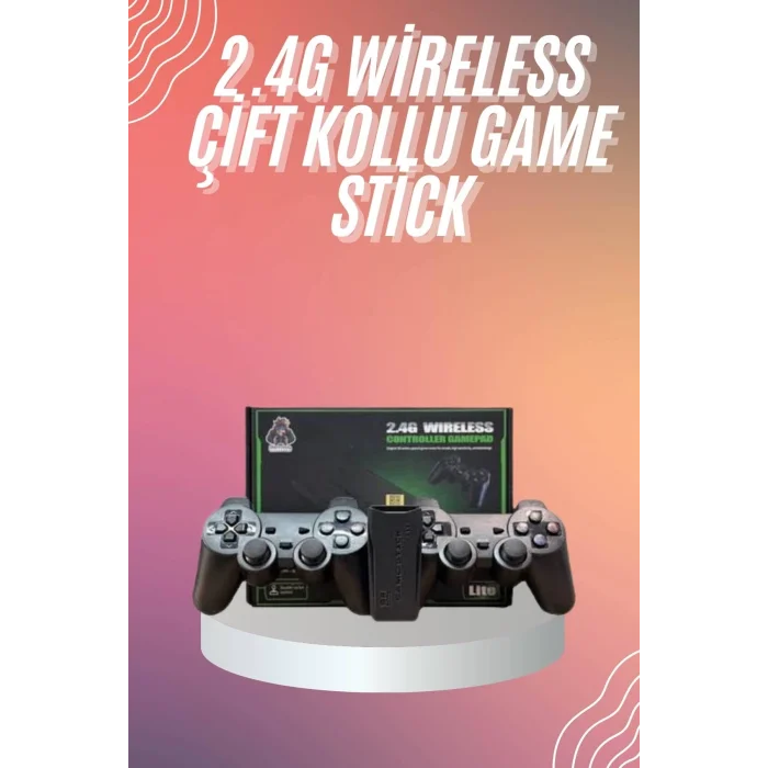  4k Game Stick Oyun Konsolu 2.4g Kablosuz Çift Kol Nostaljik Oyunlar