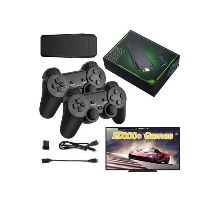  4k Game Stick Oyun Konsolu 2.4g Kablosuz Çift Kol Nostaljik Oyunlar