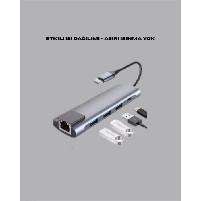  4K HDMI Çıkışlı, Gigabit Ethernetli USB‑C Çoklu Port Hub