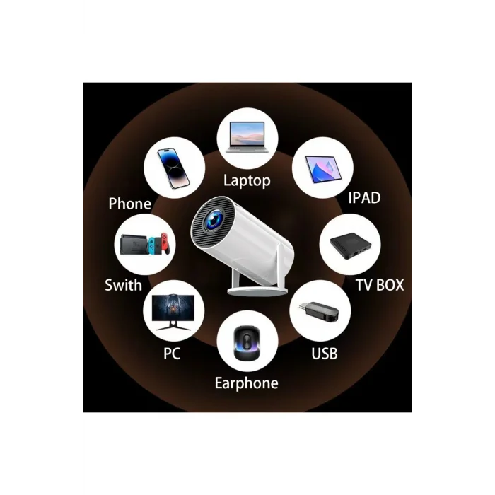 BUĞZ 4K lazer projeksiyon cihazı 1280x720 çözünürlük 3000:1 kontrast beyaz USB HDMI WiFi