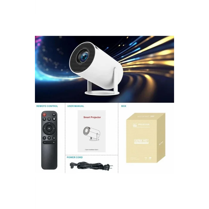 BUĞZ 4K lazer projeksiyon cihazı 1280x800 çözünürlük 2000:1 kontrast 200 ansilümen beyaz