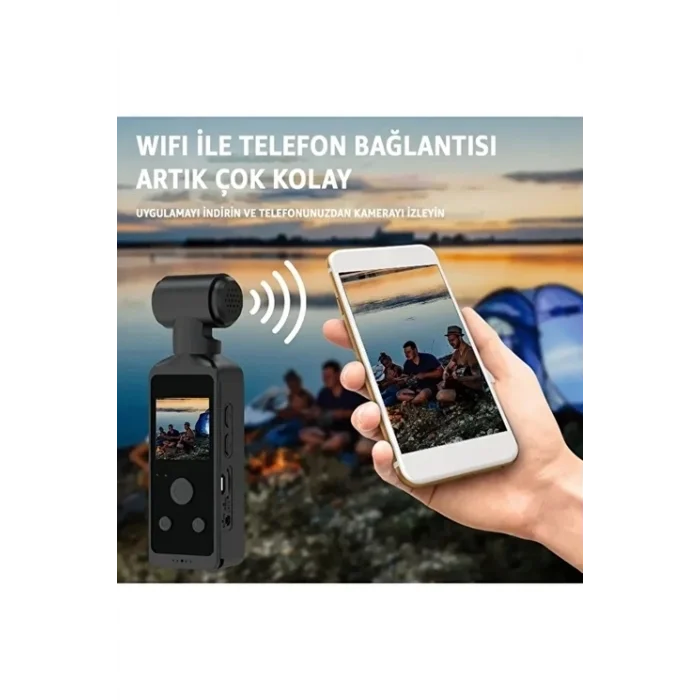 BUĞZ 4k Ultra Hd Aksiyon Kamerası 270° Geniş Açı Döner Klips Su Geçirmez Kılıf Wifi Kamera