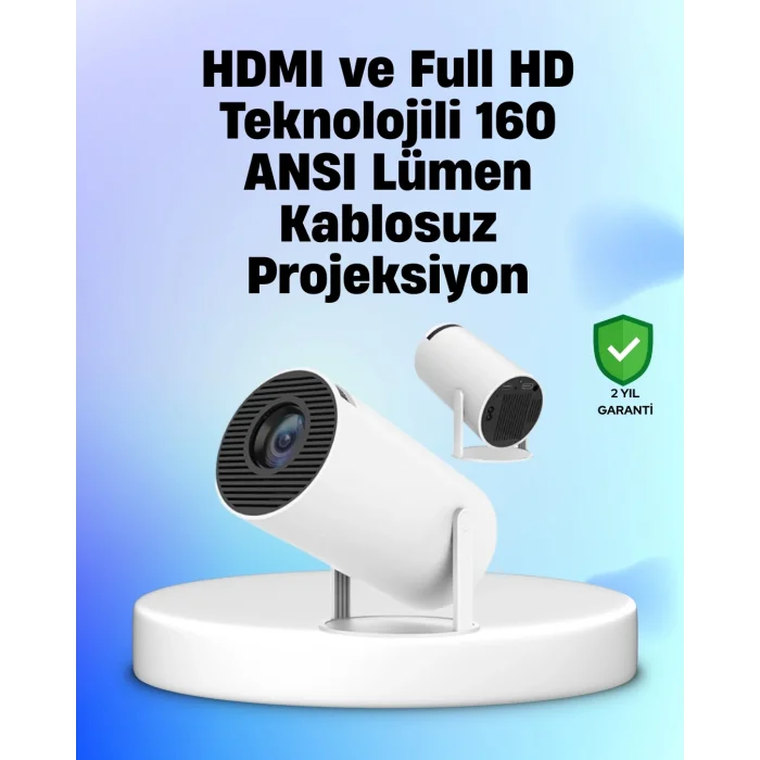  4K Uyumlu 130 İnç Full HD Projeksiyon Cihazı ve Kablosuz Aktarım Özelliği